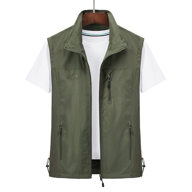 

Men s Plus Size 2026 Summer Outdoor Thin Mesh Vest with Multi-Pockets Medium