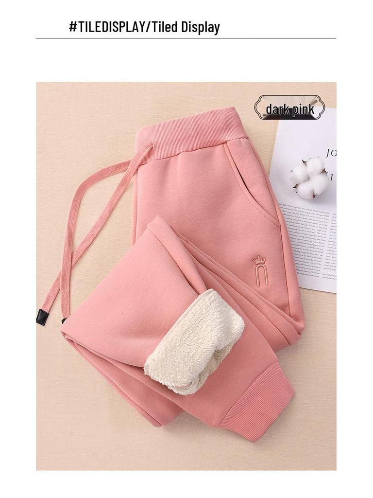 GAGN Women's Petite Fleece-Lined Chenille Jogger Pants - 2025 Autumn/Winter Collection