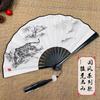 Elegant 8 Inch Silk Folding Fan Chinese Japanese Style Vintage Handheld Fan with Tassel Classical Dance Fan Home Decoration Gift