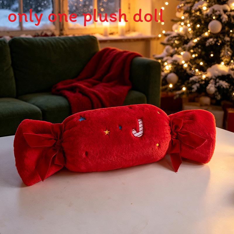 Christmas Plush Pillow With Santa Tree Candy Ring For Holiday Home Decor