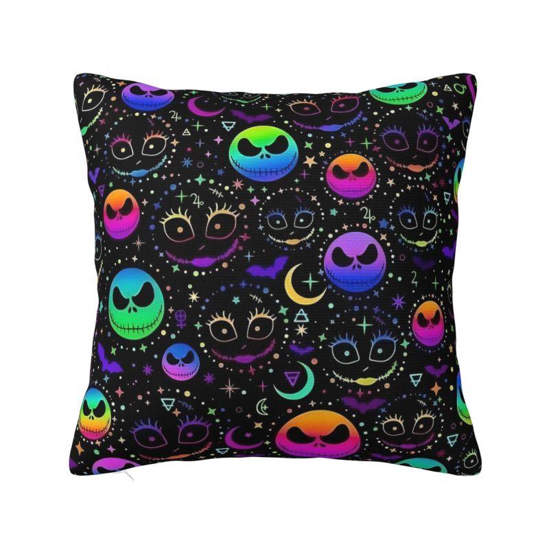 Custom Nightmare Before Christmas Pillow Case for Sofa Jack and Sally Luxury Cushion Cover Square Pillowcase