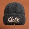 Autumn and winter new fashion embroidery letter decoration versatile knitted hat solid color simple versatile fresh wool hat