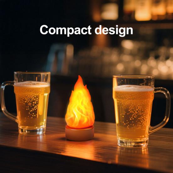 3D Fake Flame Lamp 3 Modes Adjustable USB Rechargeable Simulated Campfire Light Home Indoor Outdoor Tent Decorative LED Night Light