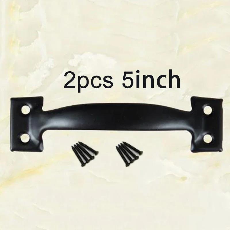 2Pcs Heavy Duty Barn Door Handle w/ Screw Iron Pull Handles for Sliding Barn Door Closet Wooden Gate door Hardware Accessory