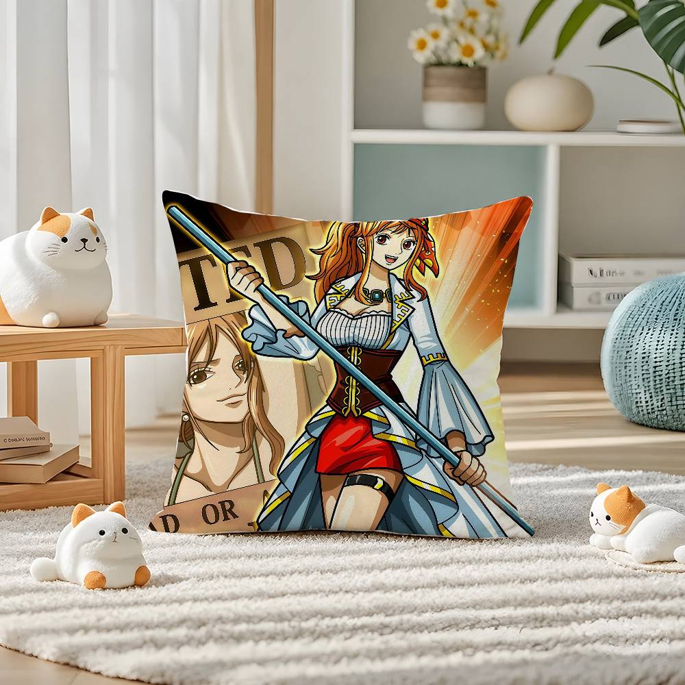 One Piece Kaido Beast Pirates Anime Plush Pillow Cover Soft Short Plush Cushion Cover For Sofa Bedroom Home Decor Gift