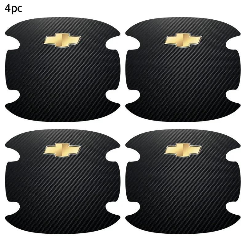 4 szt. Osłony na klamki drzwi samochodowych Ochraniacze przed zarysowaniami Naklejki z włókna węglowego Do Chevrolet Spark Captiva Cruze Tracker Orlando Trax Epica