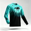 Heren MTB Mountainbike Shirt met Lange Mouwen Bosprint Ronde Hals Fietsshirt Off-Road Downhill Racing Ademend Buiten