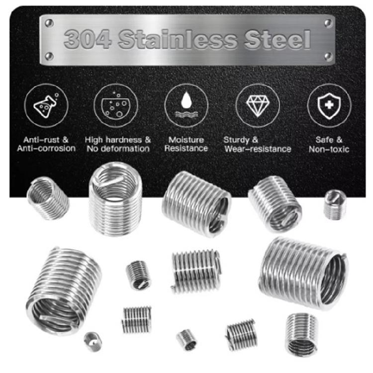 Stainless Steel Locking Wire Thread Inserts 3mm 12mm Vibrations Resistant Fastener Reinforcement Wire Thread Inserts