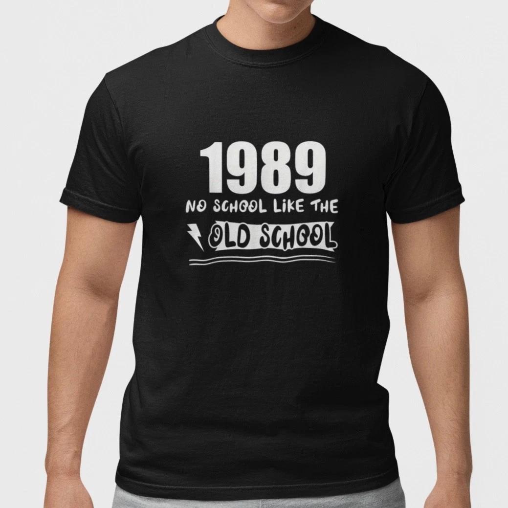 1989 Shirt Vintage Old School Tee Born in 1989 Retro Birthday Gift Mens Cotton L