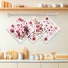 6PCS Red Flowers Print Swedish Dishcloths Eco-Friendly Kitchen Dish Rags Absorbent Dish Towels Reusable Washable Cleaning Cloth