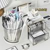 Rotating Pen Holder Large Capacity Desk Organizer with Drawer 360° Spinning Pencil Stand for Office School Home