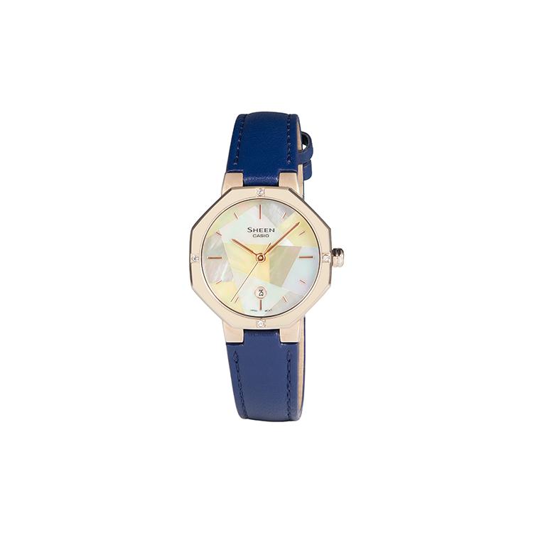 CASIO Women s SHEEN Mother Of Pearl Color Watch SHE-4543CGL-2AUPR Blue
