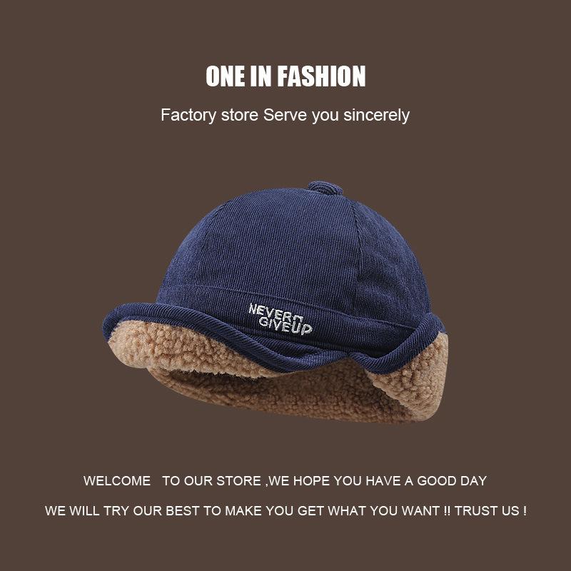 

1pc Winter Warm Flight Beanie Cap with Ear Pad Pilot Cap,Cold Protection,Thermal,Winter Warm Hat,suitable for Skiing,Work,School One Size синий
