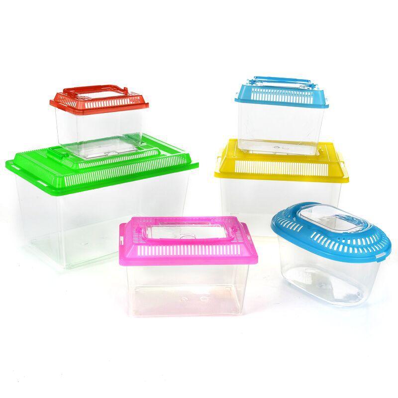 Portable Handheld Plastic Fish Tank Transparent Cutout Design For Turtle Petfish
