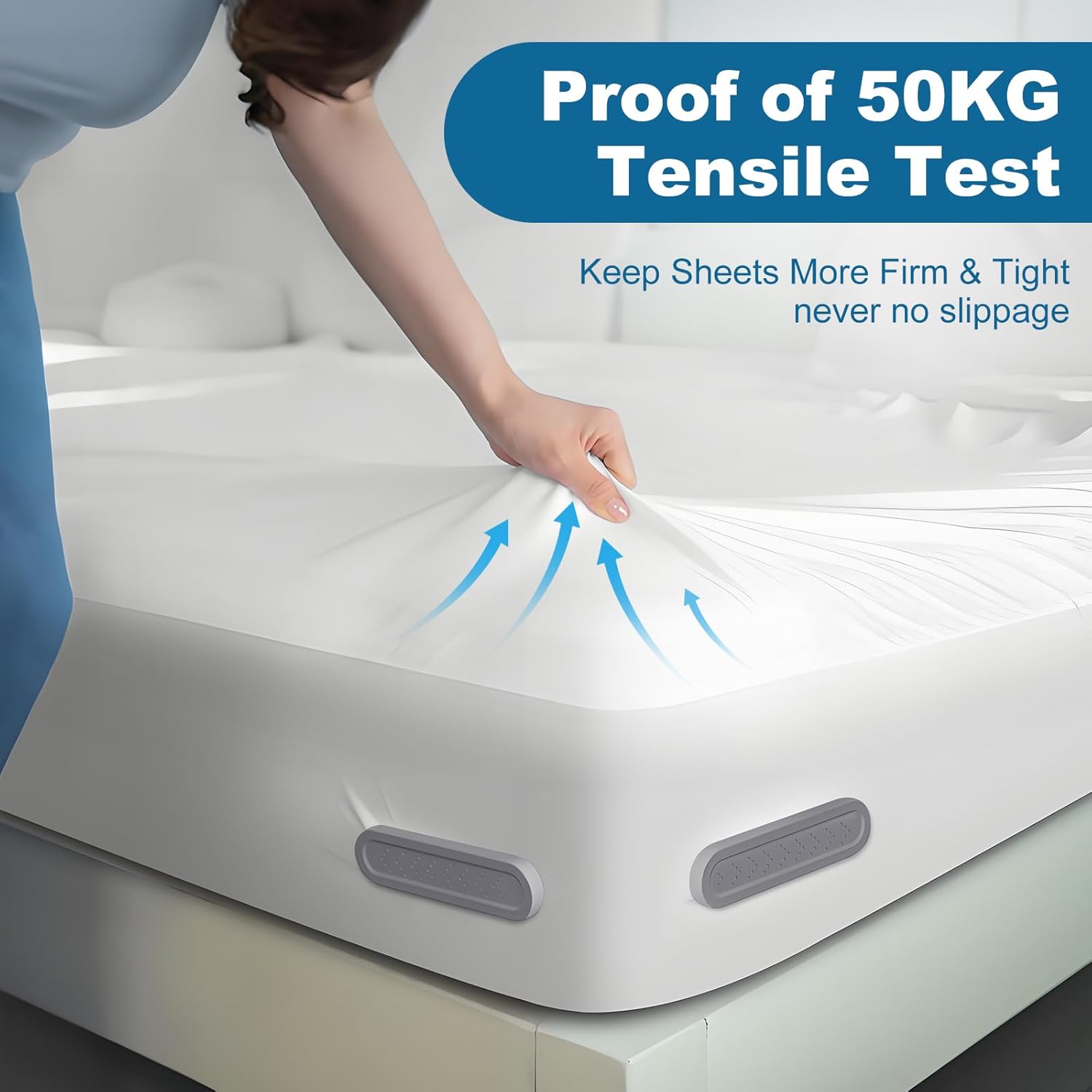 Bed Lock Sheet Holders Fit All Sheet Size, New Upgrade Sheet Straps Keep Sheets Firm & Tight, Bed Fitted Sheet Holder for Corners, Sheet Clips,