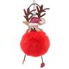 Christmas Deer Keychain Cute Reindeer Pom Pom Keyring Faux Fur Fluffy Plush Ball Charm for Handbag Backpack Purse Accessory