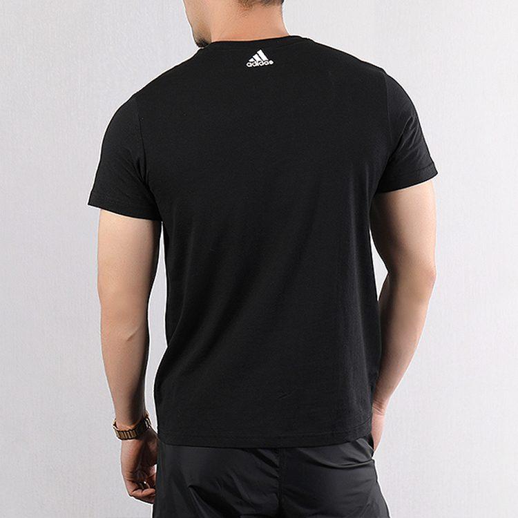 adidas T Shirts Men's Black Crew Neck Moderate Straight Fit DY8721