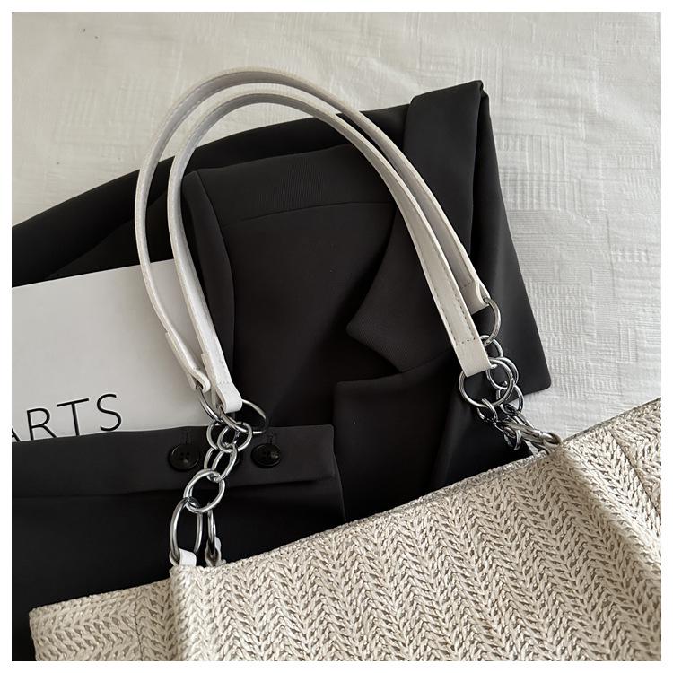 Gewebte Stroh-Tragetasche - Große Kapazität Einzel-Schultertasche für Lässige Sommer 2025 Mode