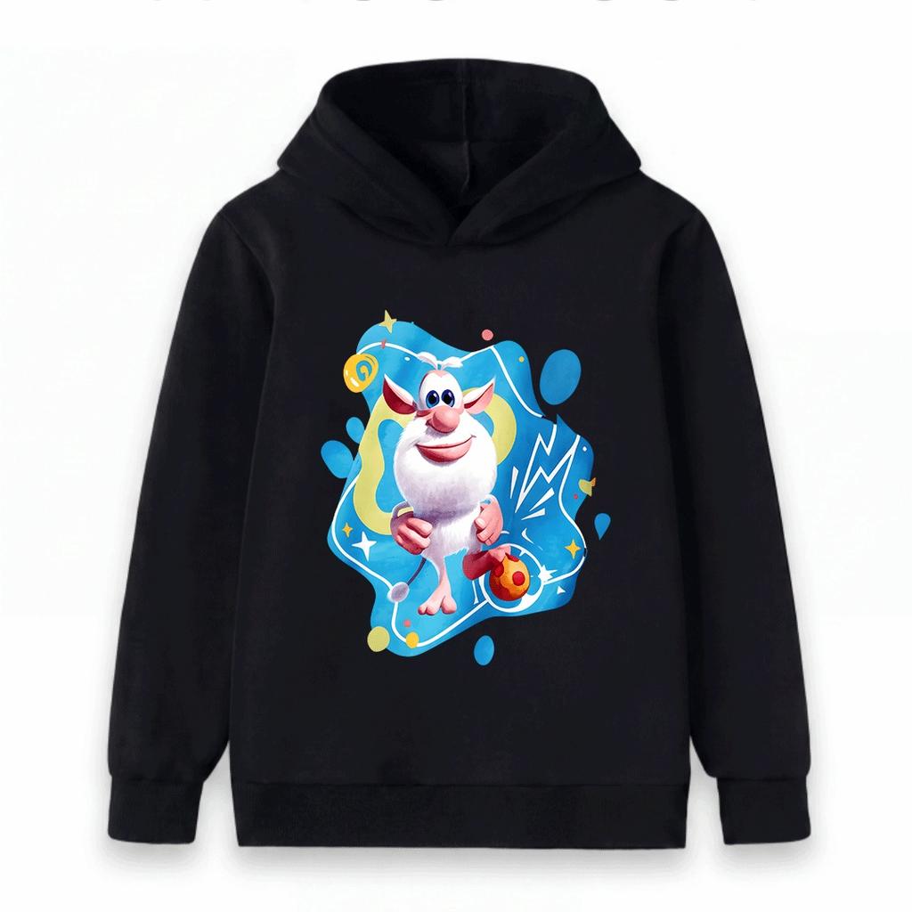 Kids Boys Girls Hoodie, Cute White Mouse Cartoon Printed Casual Long Sleeve Pullover Sweatshirt Soft Warm Loose Top for Daily School Home Outdoor Wear