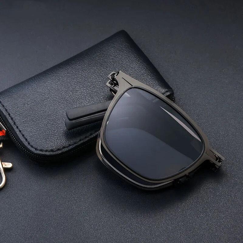 Ultra Light Stainless Steel Folding Sunglasses Polarized Driving Glasses for Men Women Eyewear