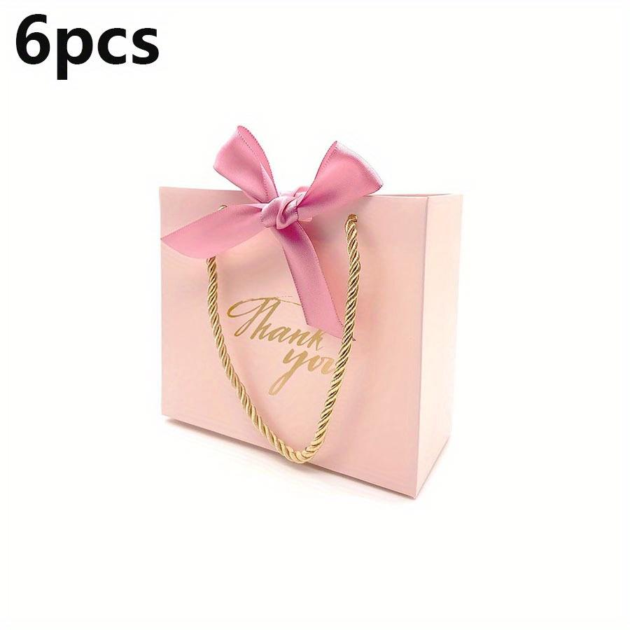 6pcs Thank You Gift Paper Bag Pink White Red Black Gift Packaging Bag for Wedding Bridal Shower Birthday Bachelor Party JXB