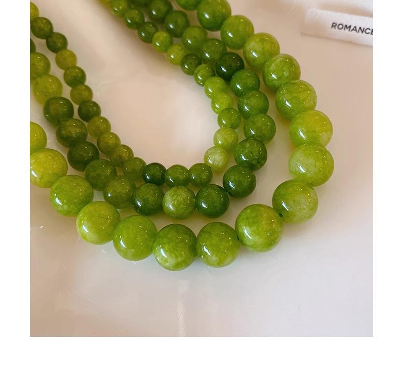 Olive Green Agate Beaded Necklace: Light Luxury, Niche Style Clavicle Chain