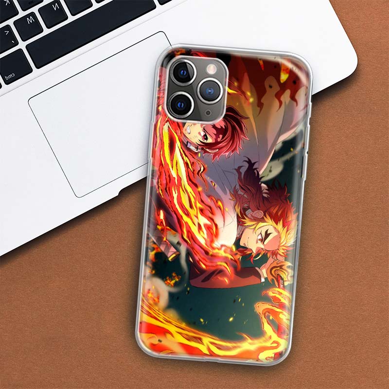 Kimetsu No Yaiba Demon Slayer Handyhülle Für Apple iPhone 11 12 13 14 Pro 7 XR X XS Max 6 6S 8 Plus + Mini 5 SE Druck Weiche Hülle