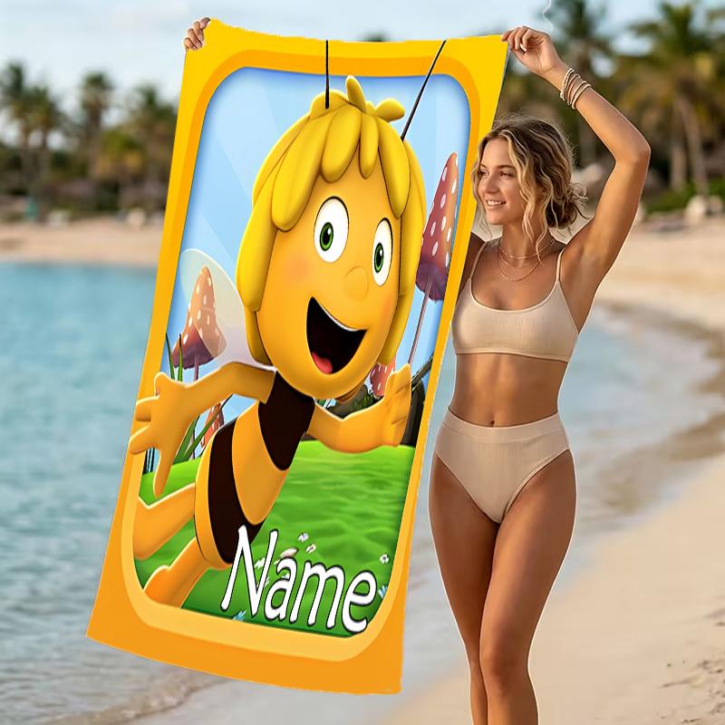 Customizable Personalized Beach Towels Maya the Bee Themed designs.Suitable for the Beach, Yoga, Sports;ideal As Beach Accessories