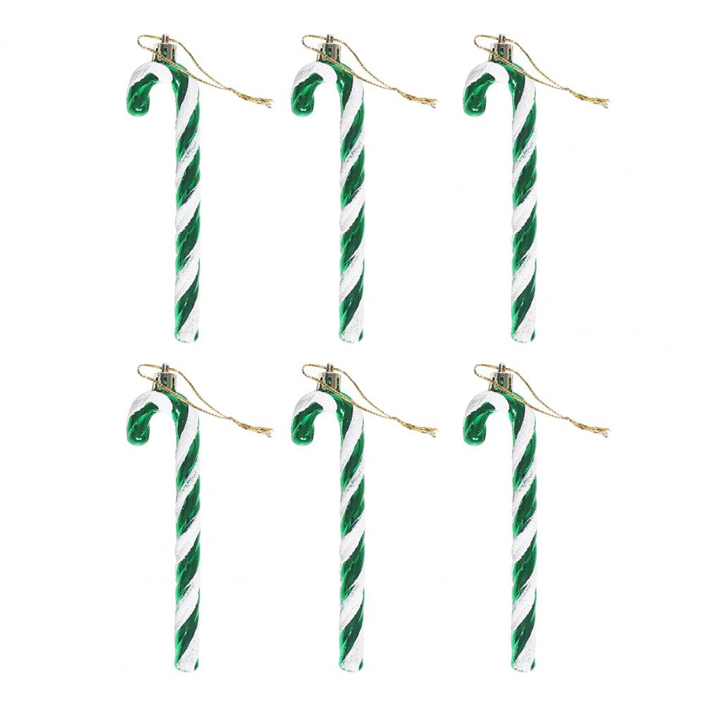 Realistic Candy Cane Decoration Christmas Candy Cane Ornaments Set 6 Plastic Twisted Candy Canes 12 Green White Xmas for Holiday
