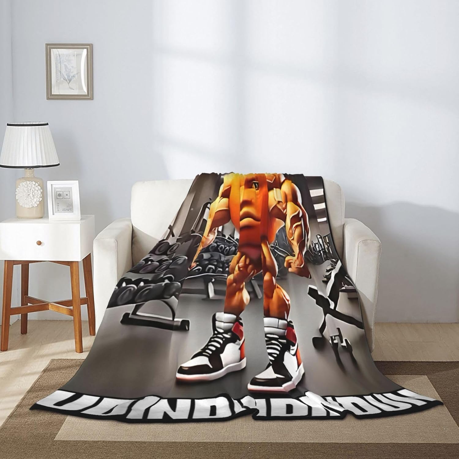 Ultra-Soft Microfiber Plush Blanket Udin Din Din Dun All Seasons Warm Cozy Flannel Sherpa Blankets for Outdoor Office Travel Bed 30x40in