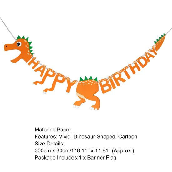 Banner Flag Kreatives Feiern Unvergängliches Cartoon Dinosaurier-Themenbanner Dekoration für Zuhause