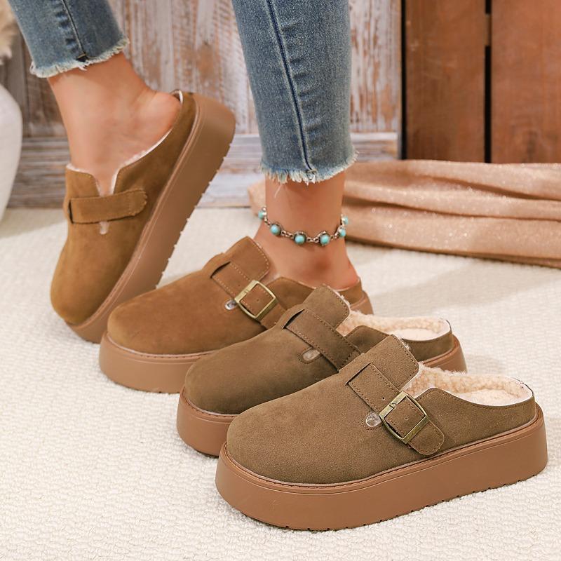 Fashion 2025 New Fashion Closed-Toe Slippers Outdoor Chunky Sole Buckle Strap Slip-On Comfortable Casual Women Platform Sandals