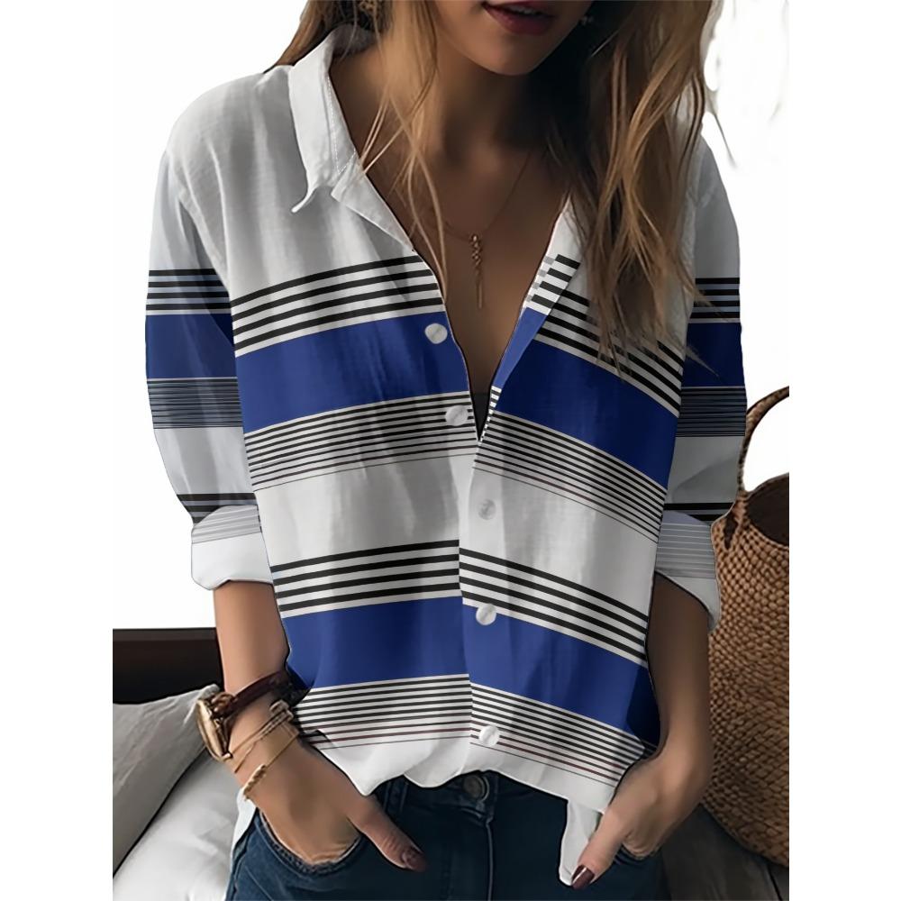 Summer Minimalist Shirt with Floral Digital Print Button Up Shirt Top for Women's Hawaiian Beach Vacation Casual Shirt