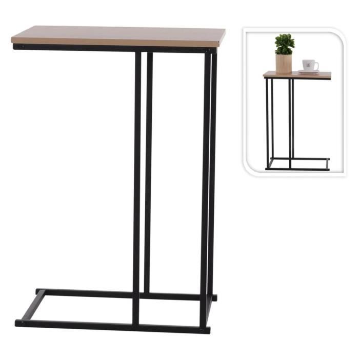 H&S Collection Table D'appoint Avec Dessus En MDF Naturel Et Noir 445863
