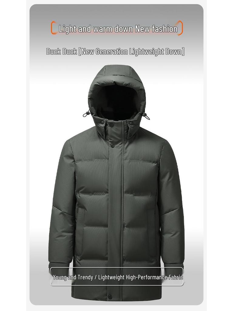 Herren Winter Daunenjacke im Huang Xiaoming Stil - 2025 Warme mittellange Oberbekleidung