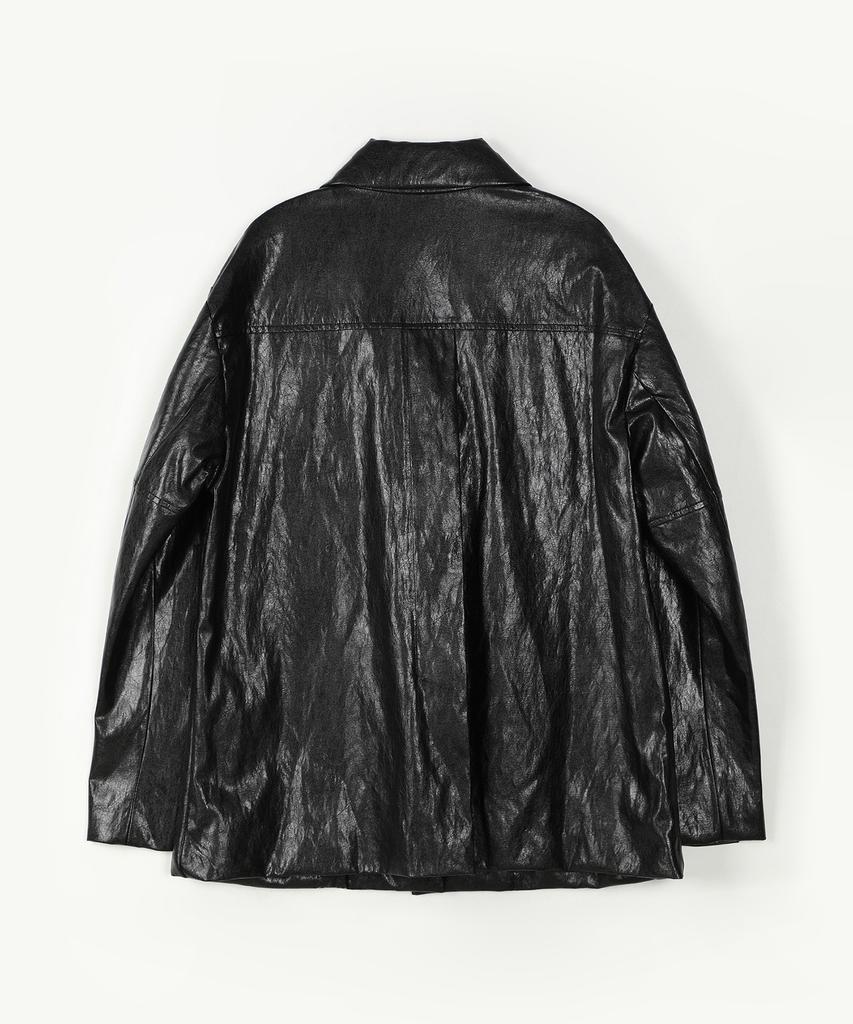 Ahwe Fake Leather Jacket_Black