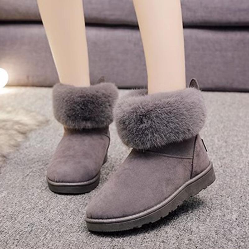 Podzimní a zimní sněhule Dámské Korejská verze Univerzální s fleecem Krátké holínky Módní Teplé Silná podrážka Krátké boty Bavlněné boty