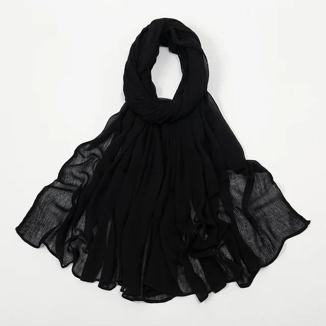 Rayon Crinkle Muslim Women Hijab Viscose Cotton Turbans For Woman Wrinkle Islamic Shawls And Wraps Ramadan Hijabs Scarf 180*70Cm