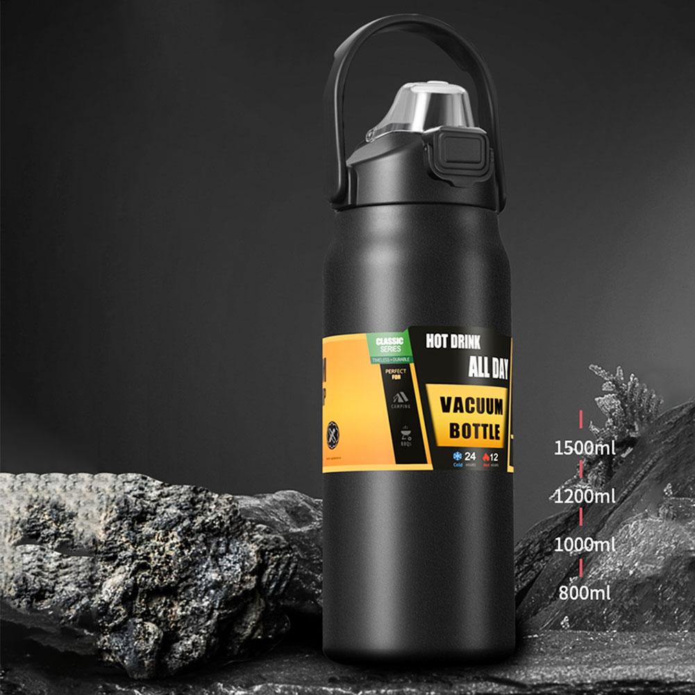 1200ml Insulated Bottle Stainless Steel Cold and Hot Water Bottle Wide Mouth Opening Portable Tumbler for Outdoor Travel