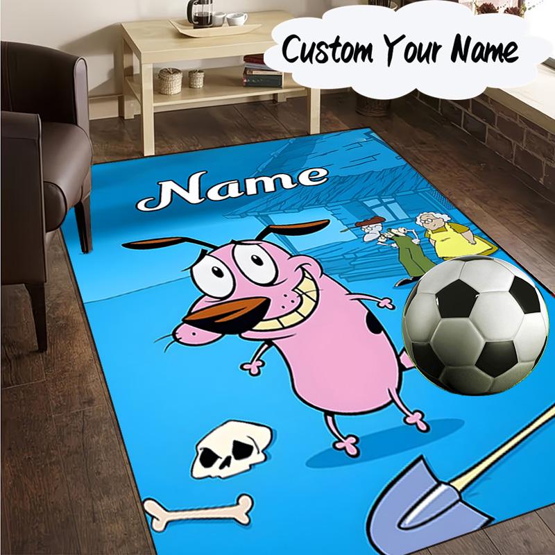 Custom Name Cowardly-Dog Adventure Carpet, Chair Rug,Area Rug for Office Bedroom living rooms bedroom, Doormat decor Christmas fan gifts