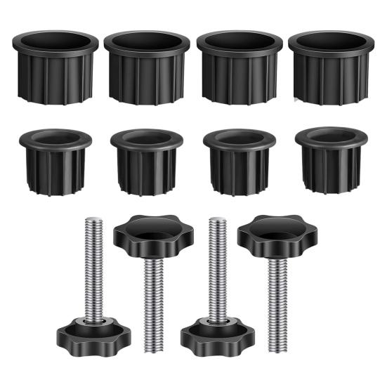 8/12Pcs Umbrella Stand Tube Pipe Sleeve with Hand Knob Tightening Screw Heavy Duty Umbrella Pole Mount Base Insert Holder Replacement Accessories