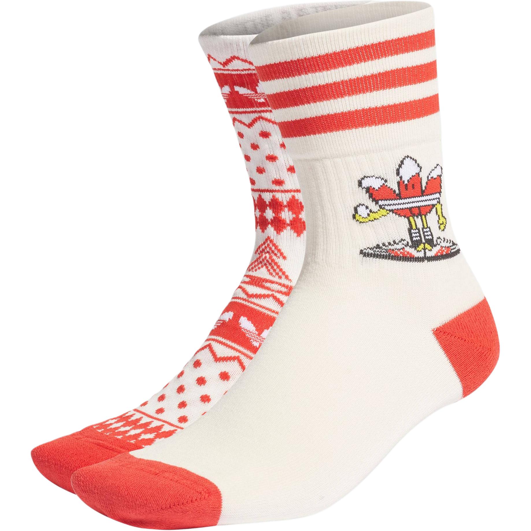

Adidas Originals CHRISTMAS Crew Socks Unisex 2 Pack Ecru/Red HL1715 L