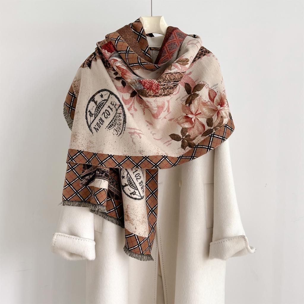 Winter Thickened Warm Shawl Cashmere And Versatile Variety Of Windproof And Cold-Proof Scarf Neck Protection Scarves