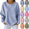 Sweatshirt à rayures pour femme, col rond, manches longues, haut pull décontracté