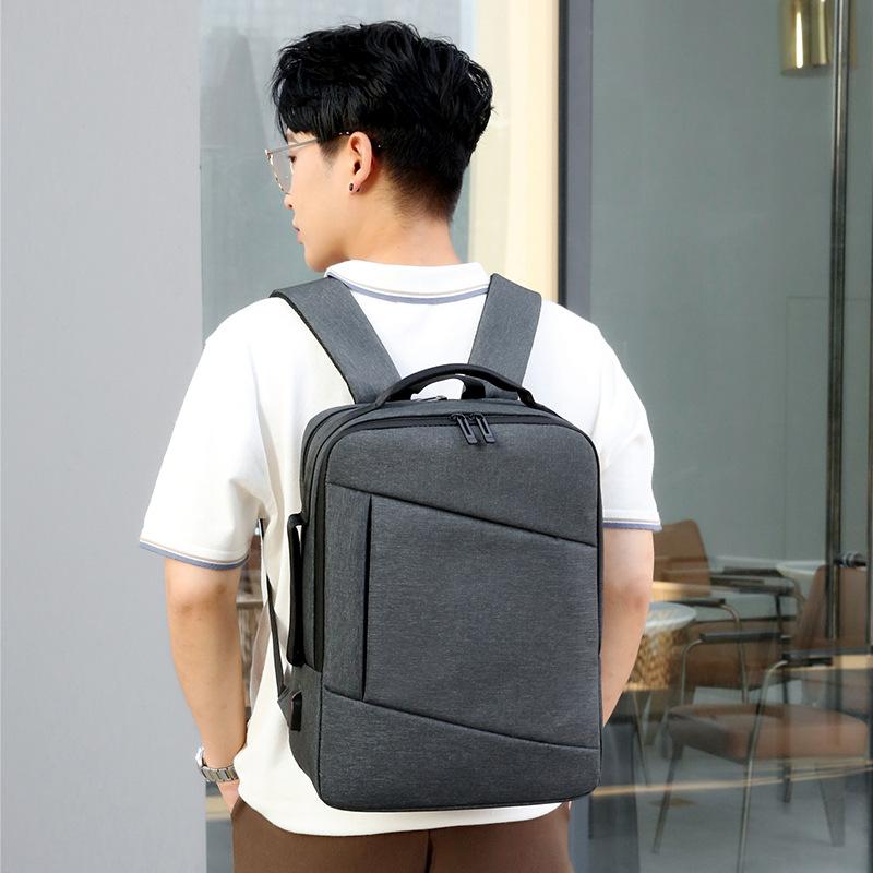 TS JYL laptop bag,Solid Laptop Backpack Simple Men Large Handheld Briefcase