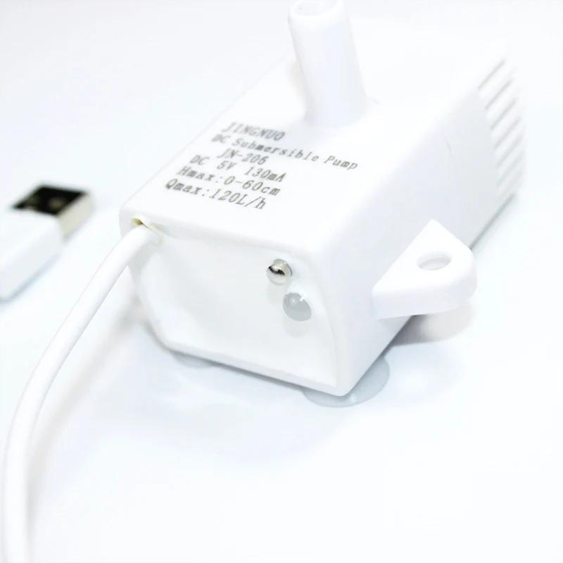 JN-206 DC/USB 5V Onderwater Pomp - 120L/u Borstelloze Huisdierenfontein voor Aquarium/Katten Drinkbakken met LED & Automatische Uitschakeling
