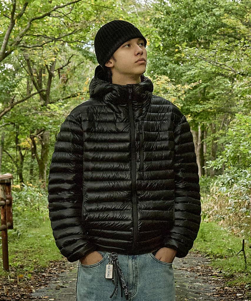 Minimalproject Silent See-Through Hooded Lightweight Down Jacket Mpj112 [Orange]