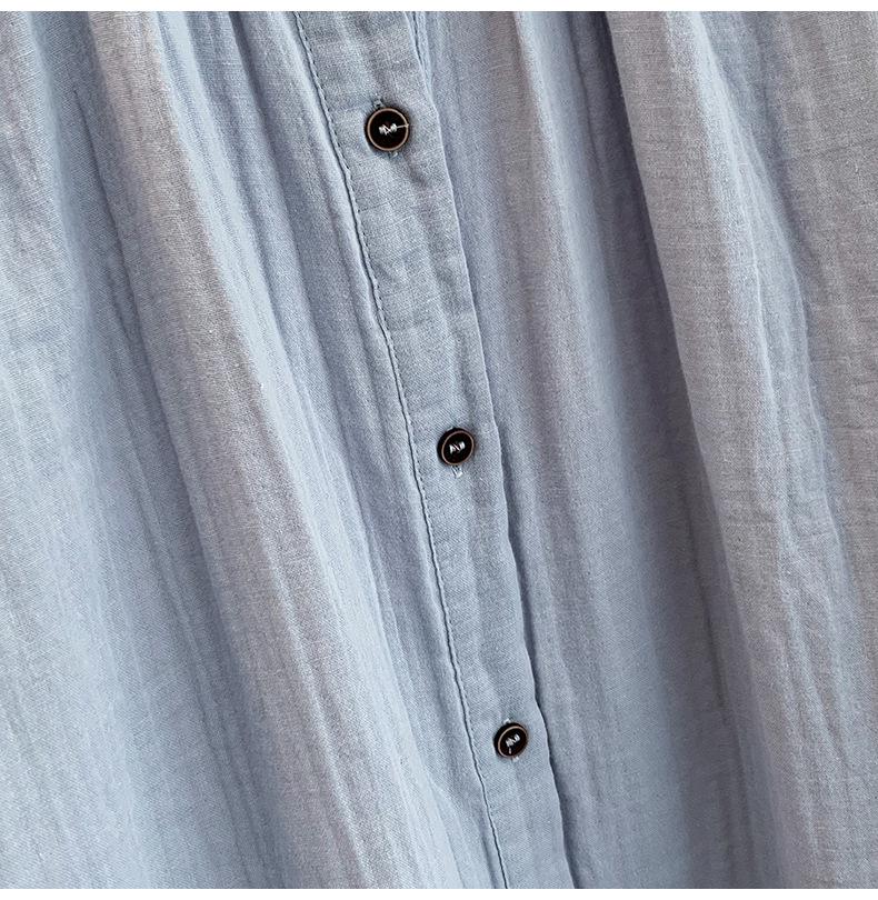 2026 Early Spring Women's Elegant Long Sleeve Cotton Gauze Shirt