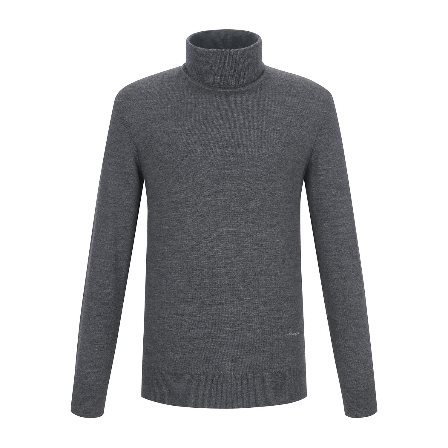 Ferraro Milano 100% Wool Basic Long Turtleneck Knit Charcoal (Am0Erd40438) Charcoal.Am0Erd404/095