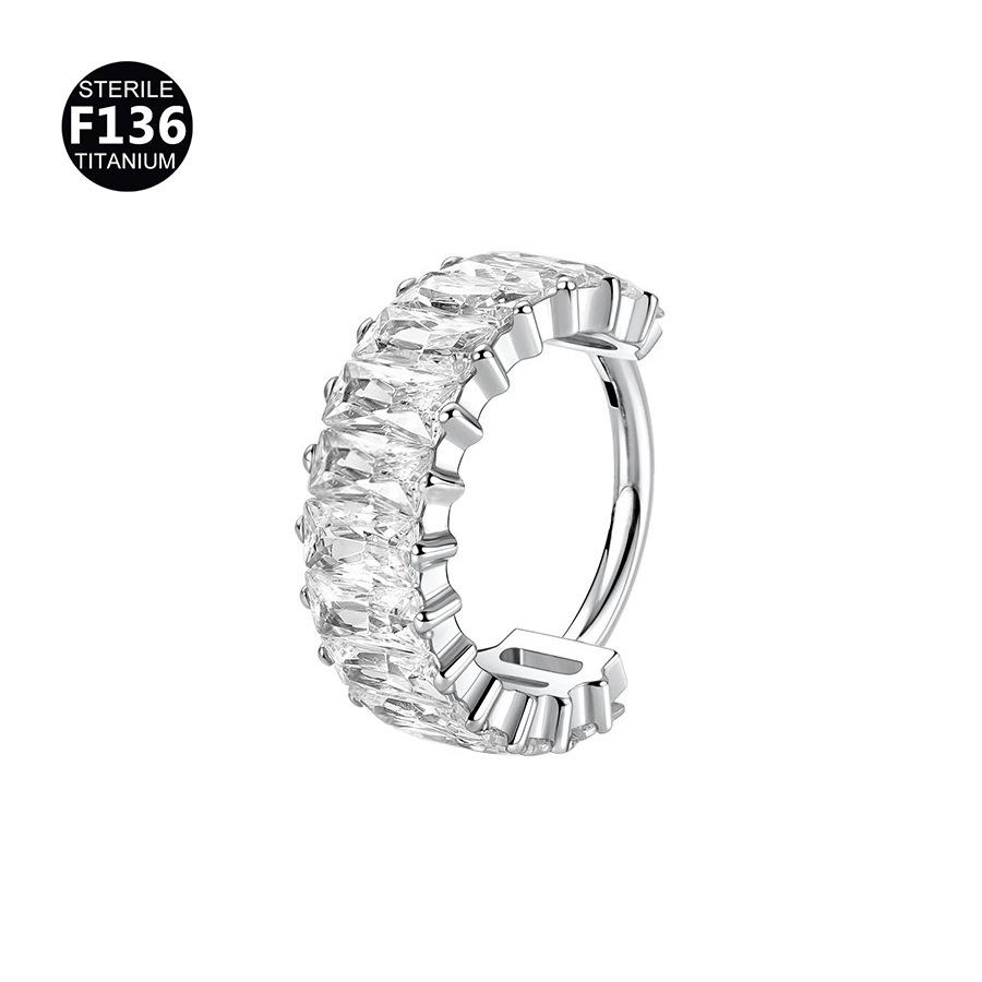 1,2 мм радужный инкрустированный титановый сплав F136 кольцо в нос, модный пирсинг губы, уха, хряща уха 1.2x8mm